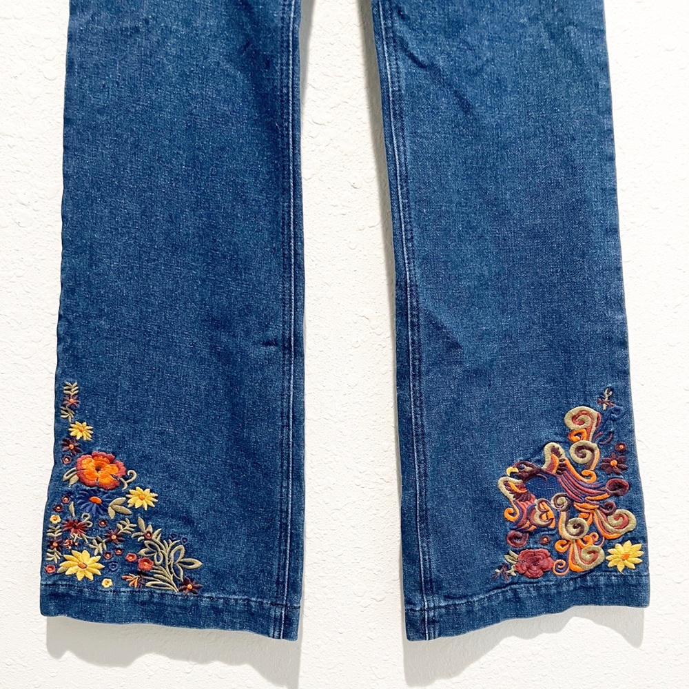 Spell & The Gypsy Boho Wanderlust Flare Jeans Embroidered Denim XS Extra Small - Picture 7 of 10